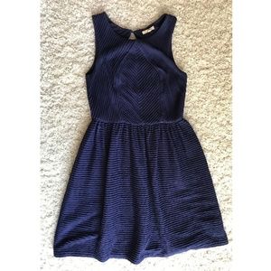 Anthropologie Bordeaux Blue Textured Tank Dress